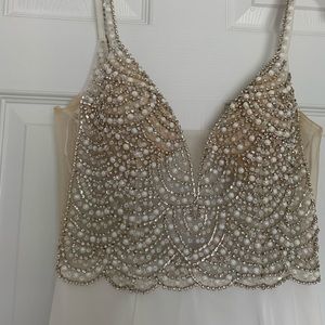 Lulu’s Wedding Dress Scalloped Rhinestone Size 6